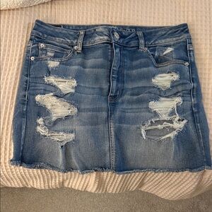American Eagle Distressed Denim Skirt